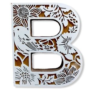 Monogram letter B wood decoration accent
